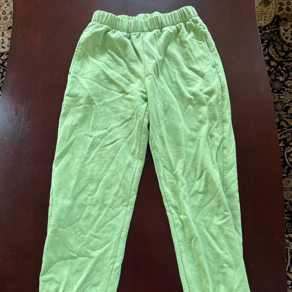 Brandy Melville John Galt Light Green Cuffed Sweatpants One Size